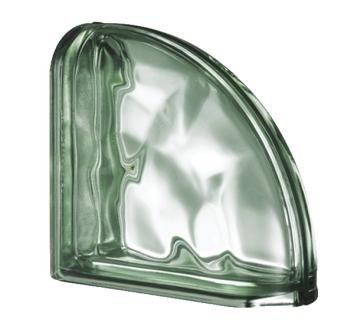 Luksfer pustak szklany Ter Curved Verde O Met Seves Design Luksfer pustak szklany Ter Curved Verde O Met Seves Design