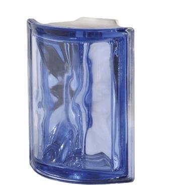 Luksfer pustak szklany Angolare Blue O Met Seves Design Luksfer pustak szklany Angolare Blue O Met Seves Design
